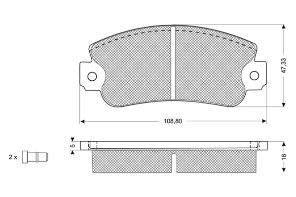 Kit de plaquettes de frein, frein à disque PROCODIS FRANCE PF10434