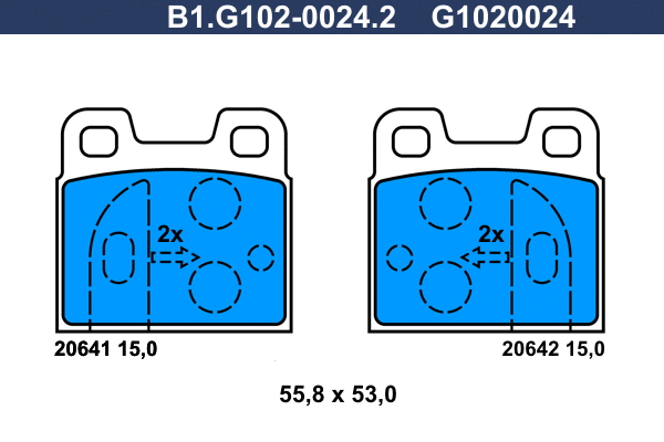 Kit de plaquettes de frein, frein à disque GALFER B1.G102-0024.2