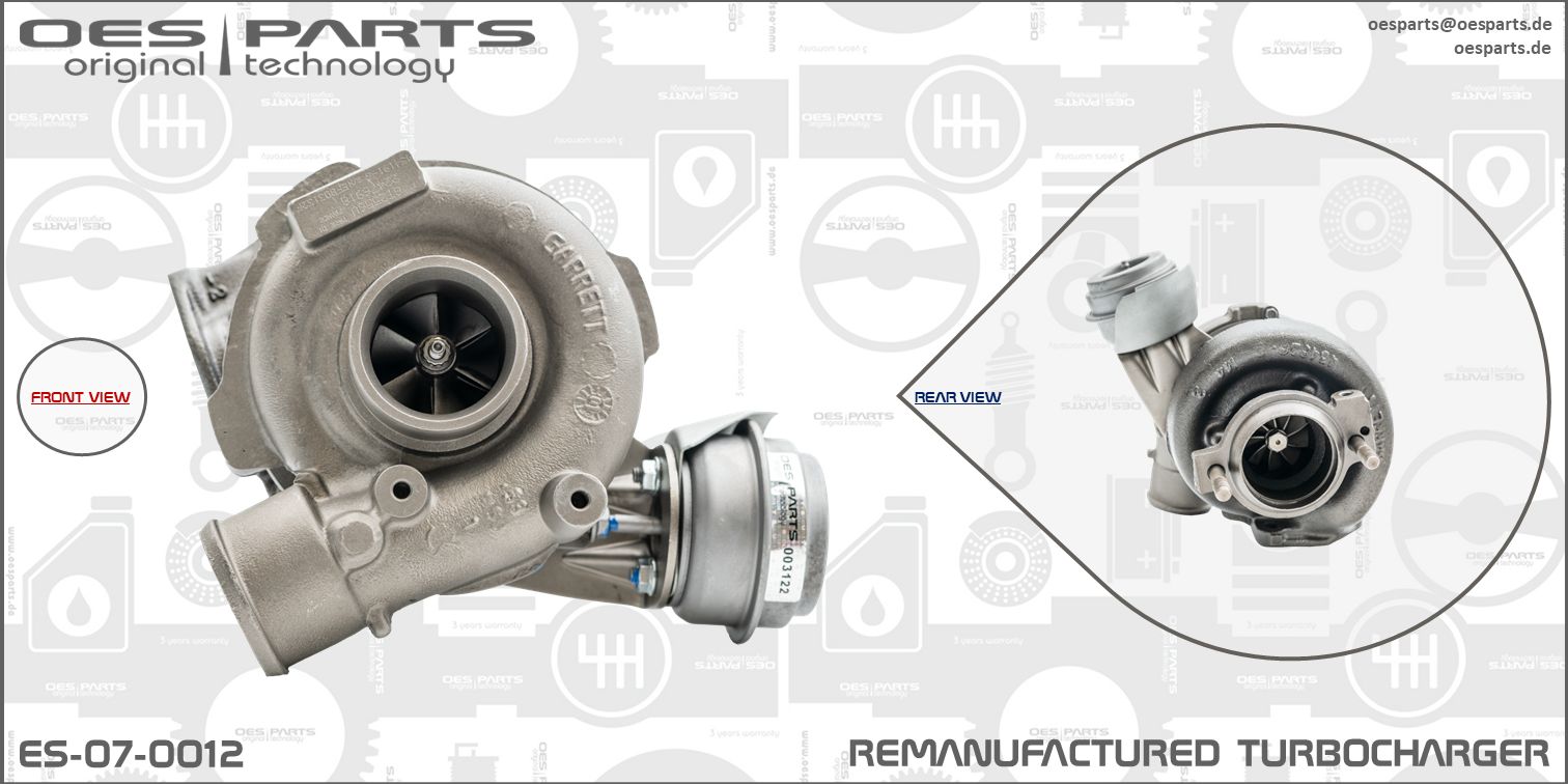 Turbocompresseur, suralimentation OES PARTS ES-07-0012