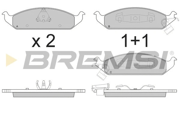 Kit de plaquettes de frein, frein à disque BREMSI BP2837
