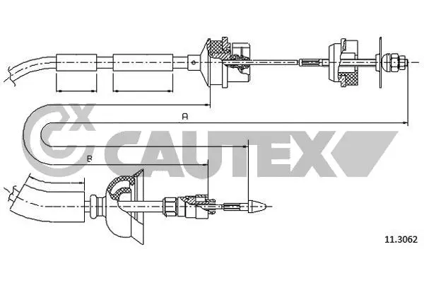 Tirette à câble, commande d'embrayage CAUTEX 762107