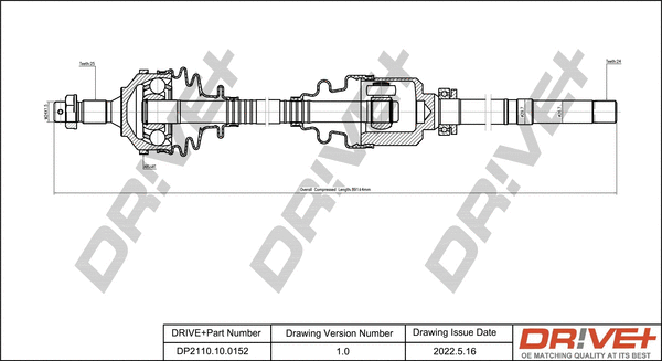 Arbre de transmission Dr!ve+ DP2110.10.0152