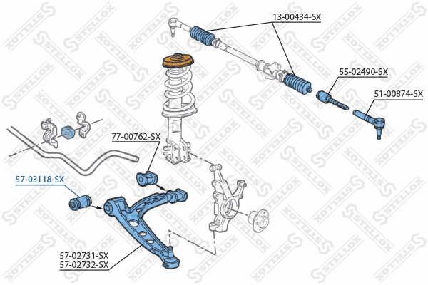 Suspension, bras de liaison STELLOX 57-03118-SX