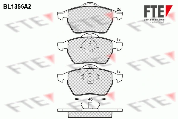Kit de plaquettes de frein, frein à disque FTE 9010136