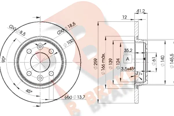 Disque de frein R BRAKE 78RBD24707