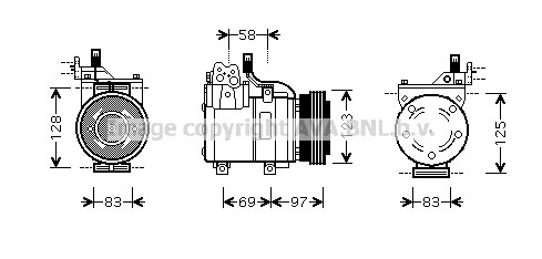 Compresseur, climatisation PRASCO HYK198