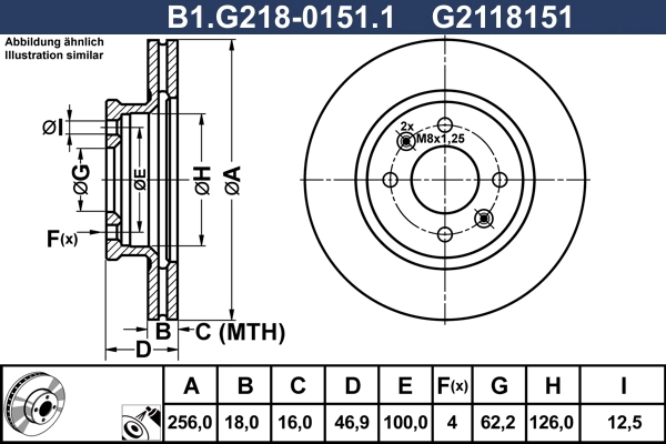 Disque de frein GALFER B1.G218-0151.1