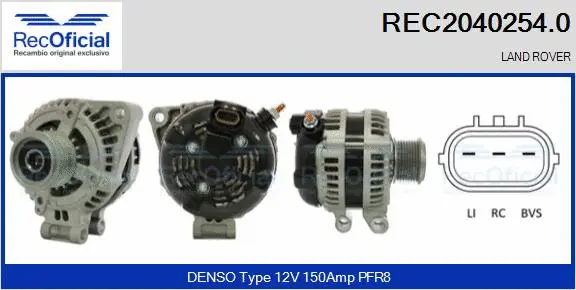 Alternateur RECOFICIAL REC2040254.0