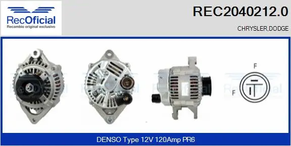 Alternateur RECOFICIAL REC2040212.0