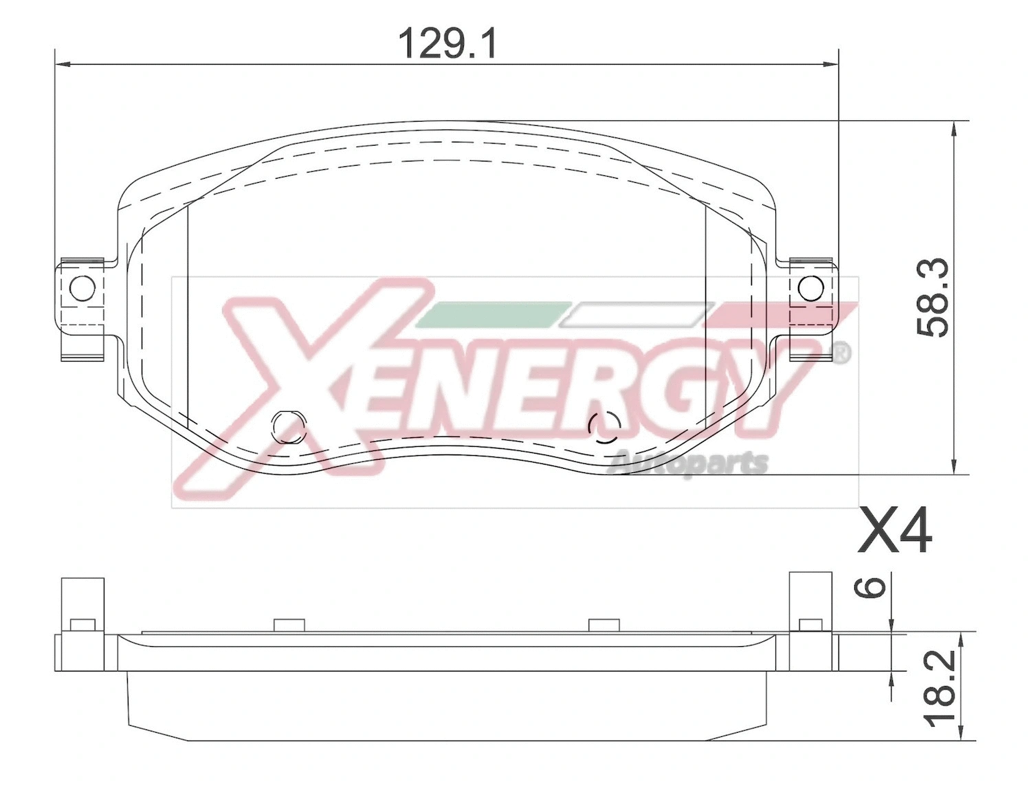Kit de plaquettes de frein, frein à disque AP XENERGY X41414