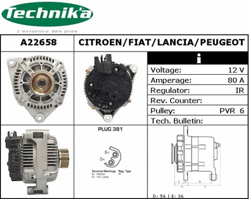 Alternateur Technika A22658