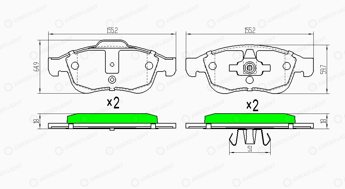 Kit de plaquettes de frein, frein à disque Automotive Adriado GLBP0026