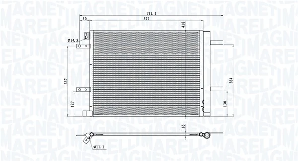 Condenseur, climatisation MAGNETI MARELLI 350203106200