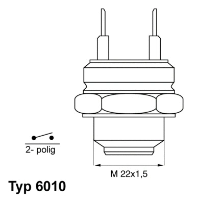 Interrupteur de température, ventilateur de radiateur BorgWarner (Wahler) 6010.92D