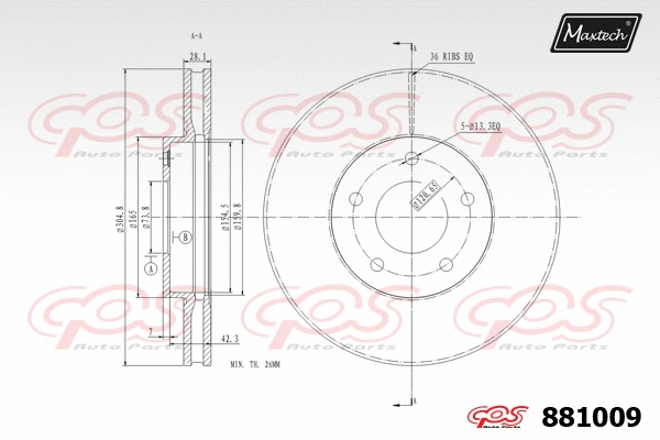 Disque de frein MAXTECH 881009