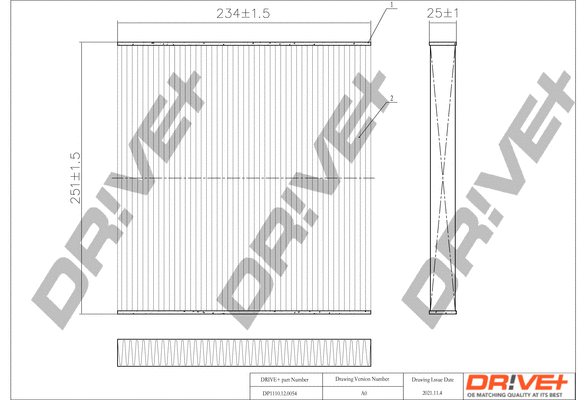 Filtre, air de l'habitacle Dr!ve+ DP1110.12.0054