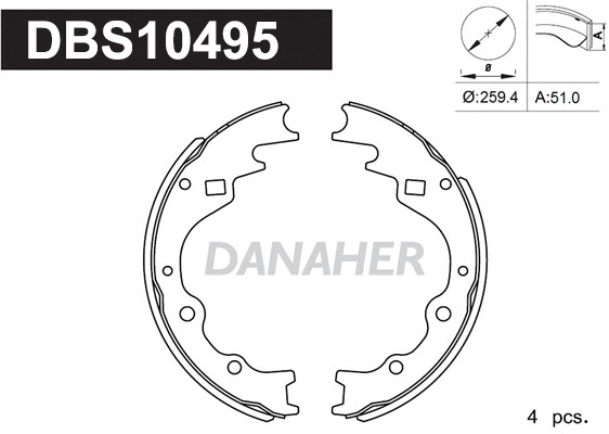 Jeu de mâchoires de frein DANAHER DBS10495