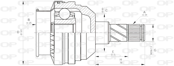 Jeu de joints, arbre de transmission OPEN PARTS CVJ5405.20