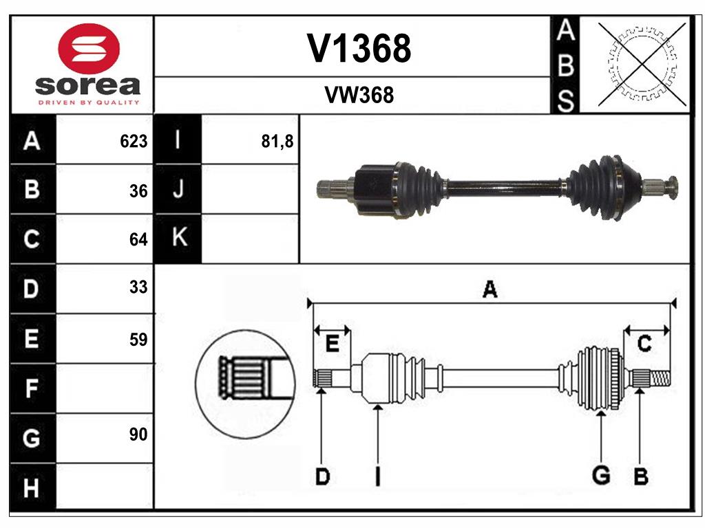 Arbre de transmission SNRA V1368