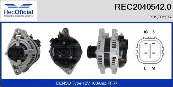Alternateur RECOFICIAL REC2040542.0