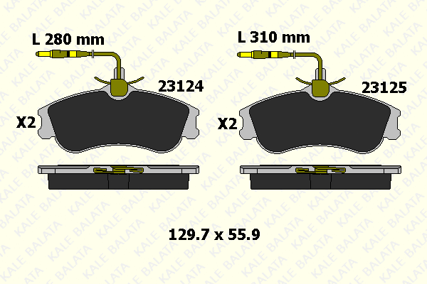 Kit de plaquettes de frein, frein à disque KALE 23124 193 25