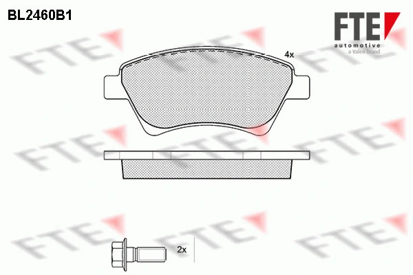 Kit de plaquettes de frein, frein à disque FTE 9010746