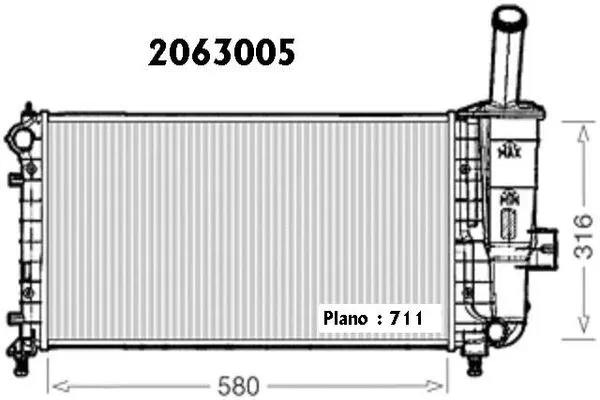 Radiateur, refroidissement du moteur ORDONEZ 2063005