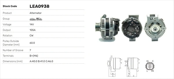 Alternateur LUSA LEA0938
