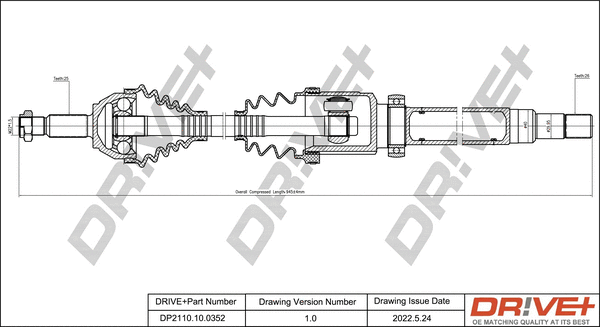Arbre de transmission Dr!ve+ DP2110.10.0352