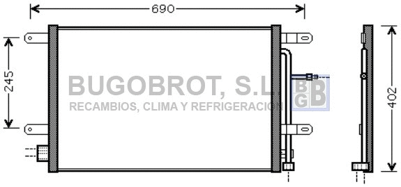 Condenseur, climatisation BUGOBROT 62-AI5238