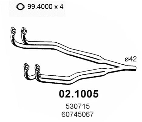Tuyau d'échappement ASSO 02.1005