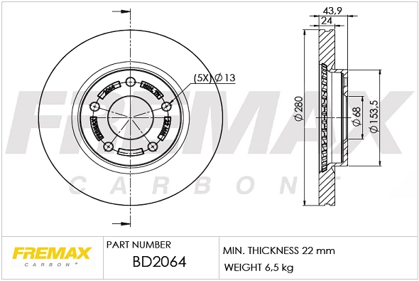 Disque de frein FREMAX BD-2064