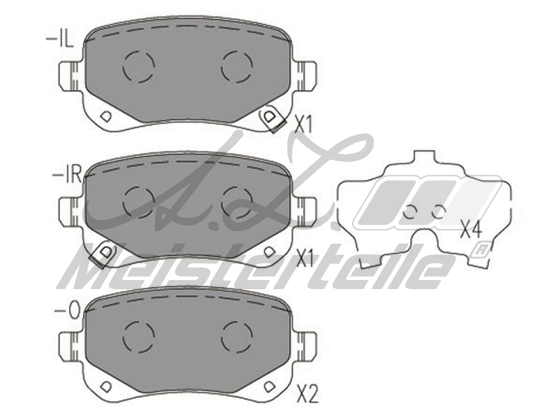 Kit de plaquettes de frein, frein à disque A.Z. Meisterteile AZMT-44-022-2338