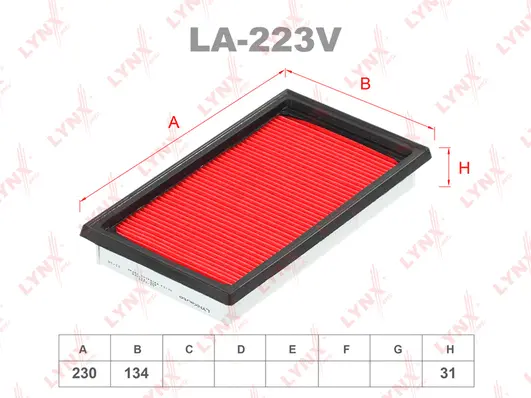 Filtre à air LYNXAUTO LA-223V