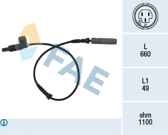 Capteur, vitesse de roue FAE 78023