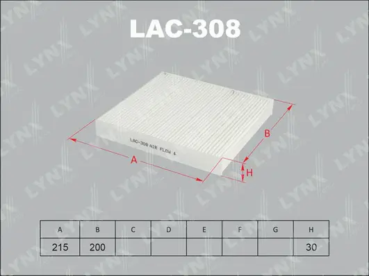 Filtre, air de l'habitacle LYNXAUTO LAC-308