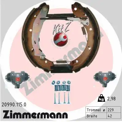 Jeu de mâchoires de frein ZIMMERMANN 20990.115.0