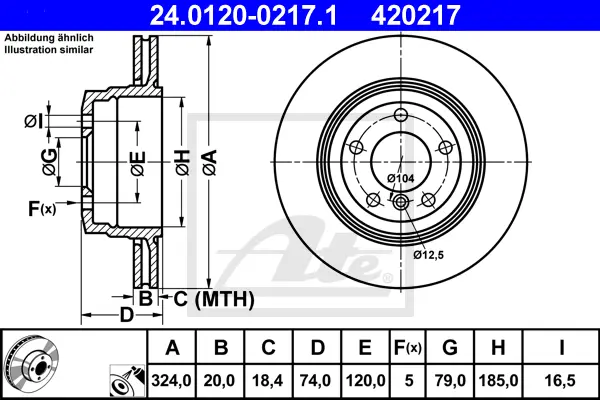 Disque de frein ATE-APAC 24.0120-0217.1
