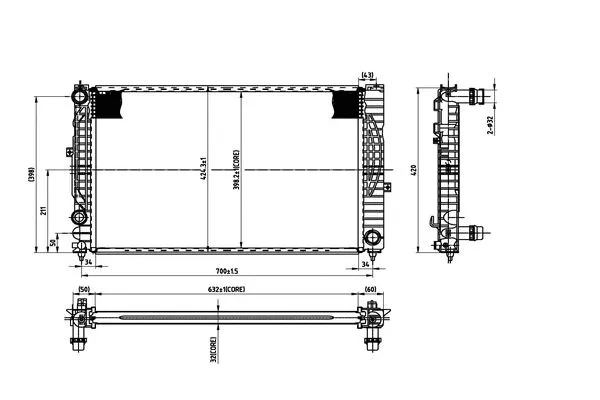 Radiateur, refroidissement du moteur ORDONEZ 2066053