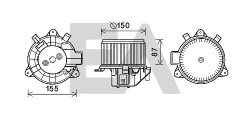 Moteur électrique, pulseur d'air habitacle EACLIMA 42A25008