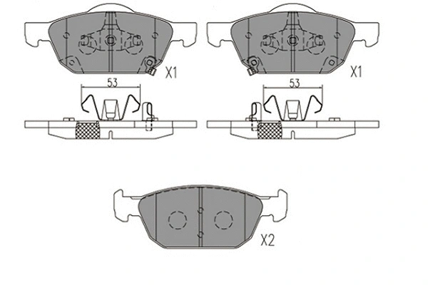 Kit de plaquettes de frein, frein à disque KAVO PARTS KBP-2067