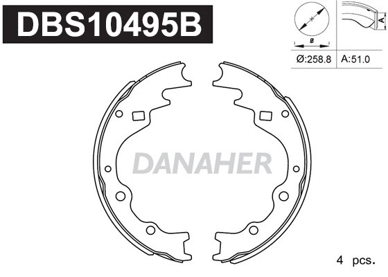 Jeu de mâchoires de frein DANAHER DBS10495B