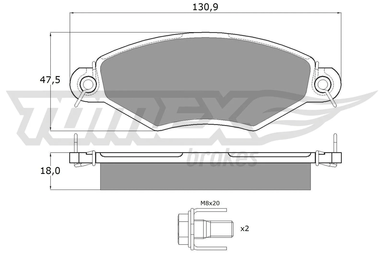 Kit de plaquettes de frein, frein à disque TOMEX Brakes TX 12-15
