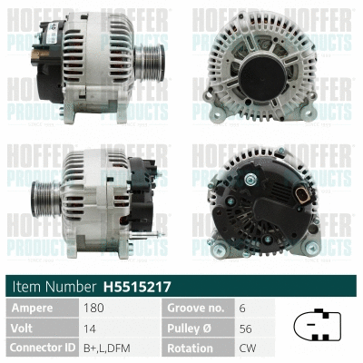 Alternateur HOFFER H5515217