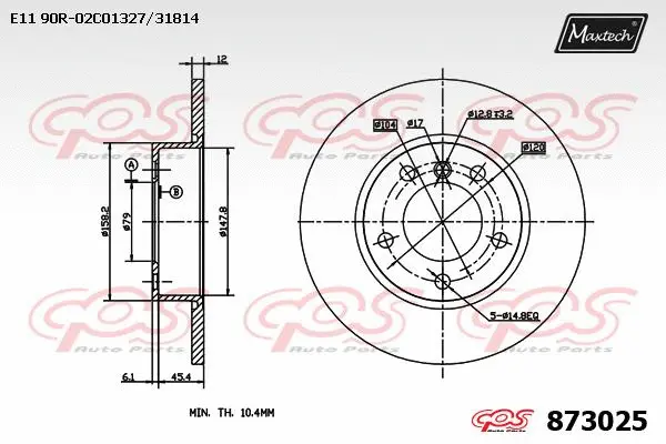 Disque de frein MAXTECH 873025