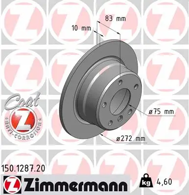 Disque de frein ZIMMERMANN 150.1287.20