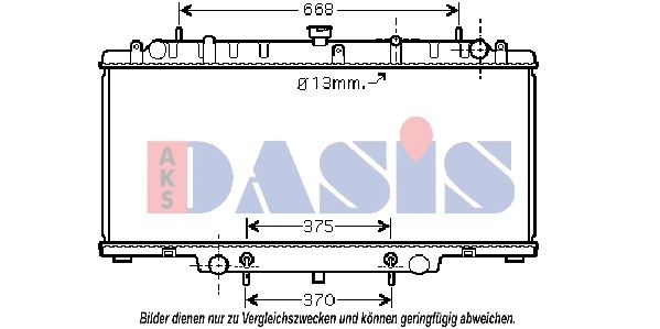 Radiateur, refroidissement du moteur AKS DASIS 070132N