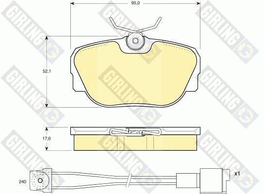 Kit de plaquettes de frein, frein à disque GIRLING 6108201