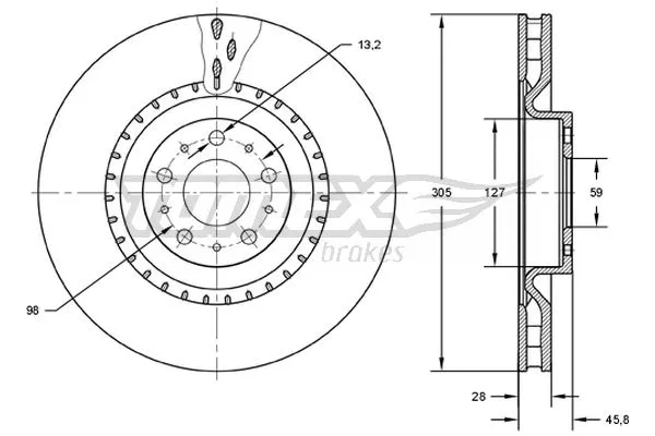 Disque de frein TOMEX Brakes TX 71-86