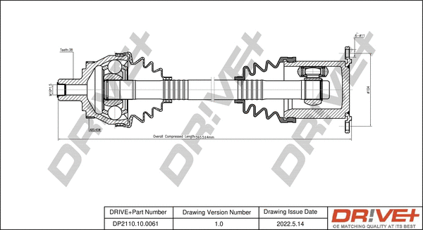 Arbre de transmission Dr!ve+ DP2110.10.0061